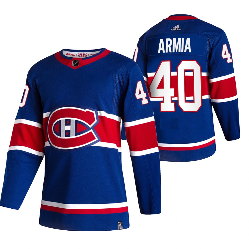 2021 Adidias Montreal Canadiens #40 Joel Armia Blue Men  Reverse Retro Alternate NHL Jersey